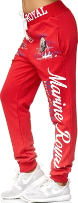 Produktbild von Damen Jogginghose | 100 % Baumwolle | Marine 512  Rot XXL