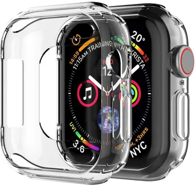 Imagen del producto de Carcasa blanda de cobertura completa para Apple Watch Series 4-7 / SE 44 mm - Transparente