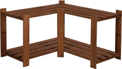 Produktbild von Eckregal PINEPEAK | HxBxT 50x85x38cm | 2 Fachboden | 1,2cm dickes Kiefernholz | Braun