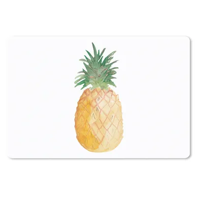 Produktbild von MuchoWow® Schreibtischunterlage Ananas - Obst - Weiß 60x40 cm - XXL Mauspad - Großes Mauspad
