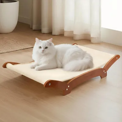 Image de Lit pour chat extra large, en sisal, pour chats d'intérieur, 3 en 1 avec hamac
