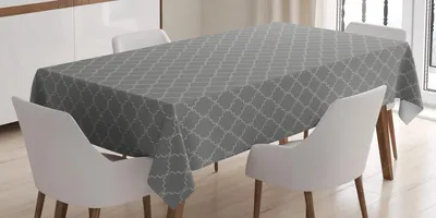 Obrázek produktu pro ABAKUHAUS Damasková šedá ubrus, abstraktní mřížkový styl orientální ornament, 140 x 200 cm, světle šedá a šedá žlutá