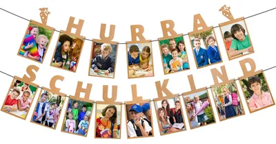 Produktbild von Fotogirlande - Hängende Wanddekoration aus Kraftpapier - Fotobanner für Schulkind-Deko - 2026