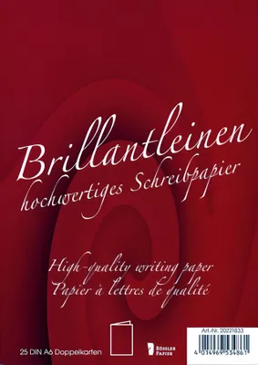 Produktbild von Doppelkarten A6 Leinen 25 Stück weiß