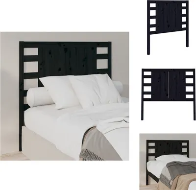 Produktbild von vidaXL Kopfteil Schwarz 81x4x100 cm Massivholz Kiefer -  Kopf- & Fußenden
