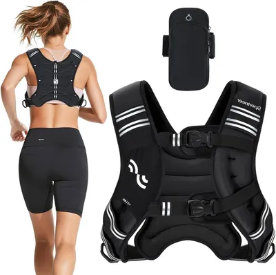 Immagine prodotto di Gilet zavorrato - Gilet riempito - Allenamento della forza - Vestibilità regolabile - 54 kg - Nero
