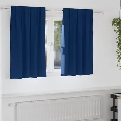 Zdjęcie produktu dla Firany blackout z kółkami 2 pcs Ciemnoniebieski 140 x 140 cm