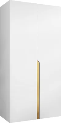 Produktbild von MIRJAN24 Kleiderschrank Mila 1 100, Schlafzimmer, Kleiderschrank, mit zwei Drehturen und mit Kleiderstange, Modern, Garderobenschrank (Farbe: Weiß + Gold)