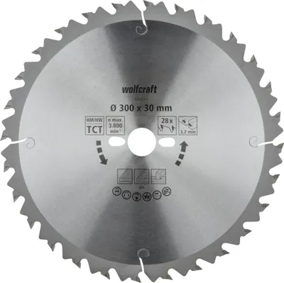 Produktbild von Wolfcraft Kreissägeblatt Ø 300 mm Bohrung Ø 30 mm 28 Zähne