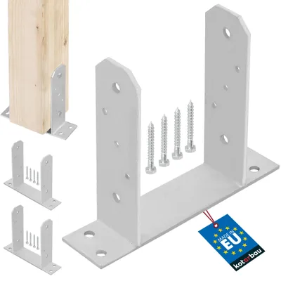 Produktbild von KOTARBAU® 2er Set TT Pfostenträger zum Aufschrauben 150 mm Bodenanker für Holzpfosten verzinkter Stahl Zaunpfosten Pfostenfuß Stützenfuß Bodenfuß