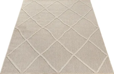 Produktbild von Teppich Läufer Wetterfest Beige 80x150 Boho Design aus Polypropylen