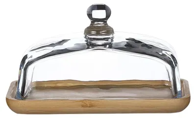 Image de Solidchoice - Présentoir rectangulaire pour gâteaux avec couvercle, 18 cm