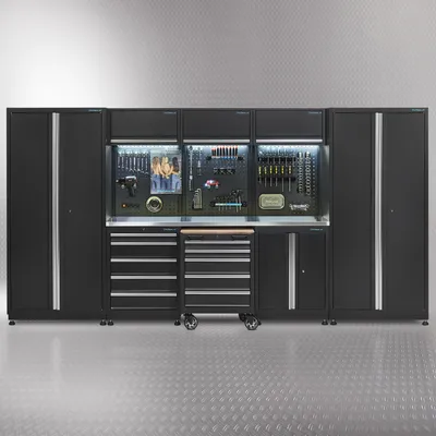 Produktbild von Werkstatteinrichtung PREMIUM 385 cm mit Edelstahlplatte