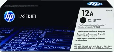 Obrázok produktu pre Tonerová kazeta HP Q2612AC 12A čierna zmluvná, 2 000 strán ISO IEC 19752 pre LaserJet 1020 1022 1022 N NW 3015 3015 AIO 3020