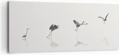 Produktbild von Bild auf Leinwand - Leinwandbild - Einteilig - Flug Vogel Reiher - 100x40cm - Wand Bild - Wanddeko - Wandbilder - Leinwanddruck - Bilder - Wanddekoration - Leinwand bilder - Wandbild - AB100x40-5096
