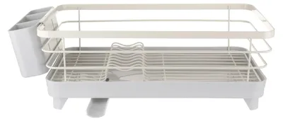 Abtropfgestell 40x23x14,3 cm weiß, mit Besteckkorb