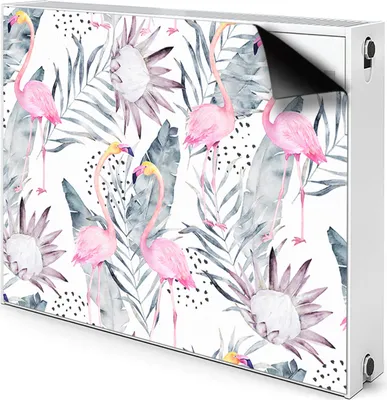 Produktbild von Magnet Radiator Magnet Mat Heizkörperverkleidung Heizkörper-Abdeckung Heizung 90x60 cm  - Flamingos