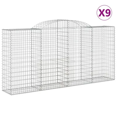 Produktbild von Gabionen mit Hochbogen 9 Stk. 300x50x140/160cm Verzinktes Eisen