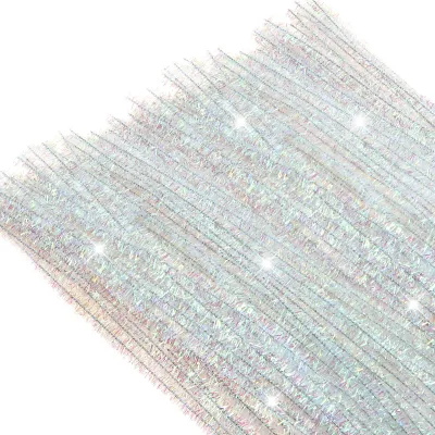 100 Glitzer-Pfeifenreiniger, Weiß, 30 cm, Basteldraht