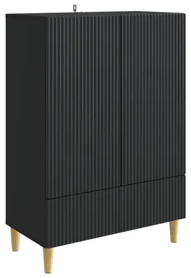 Immagine prodotto di Credenza vidaXL nera 66 x 34,5 x 95 cm in materiale derivato dal legno