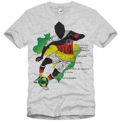 Produktbild von style3 WM Deutschland Brasilien Fußball T-Shirt für Herren in verschiedenen Farben S-3XL