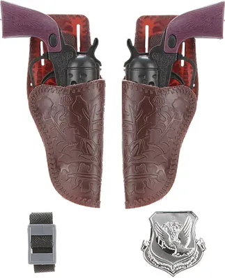 Immagine prodotto di Set pistole da cowboy Set western rosso vino-nero-argento - Taglia unica