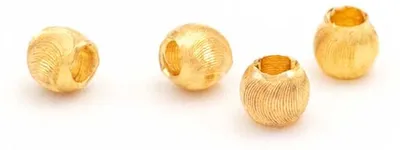 Produktbild von Vintageparts Zwischenperlen Messing 18k Gold geprägt 3 mm, 4 Stück
