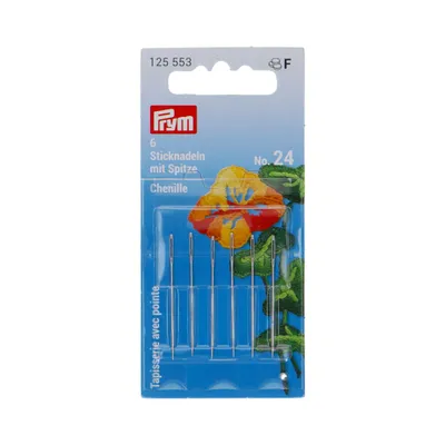 Obrázek produktu pro Prym 125553, Ruční šití, Žinylková jehla, Nerezová ocel, Stříbrná, 0,8 mm, 37 mm