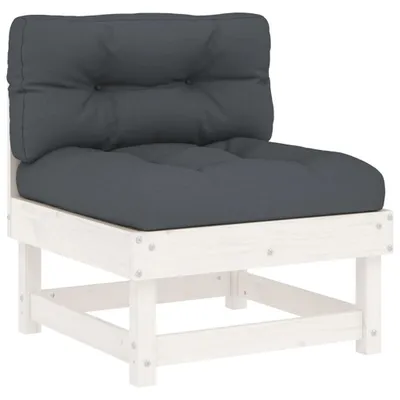 Produktbild von Mittelsofa mit Kissen Weiß Massivholz Kiefer