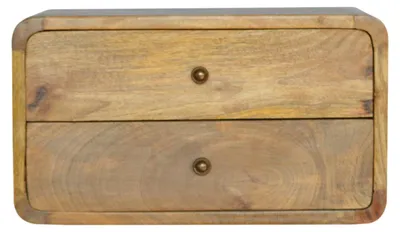 Produktbild von Artisan Furniture Massivholz-Nachttisch in Eiche-Optik mit 2 Schubladen