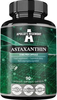 Produktbild von Astaxanthin 8 mg aus der Mikroalge Haematococcus pluvialis - 90 Vegane Kapseln