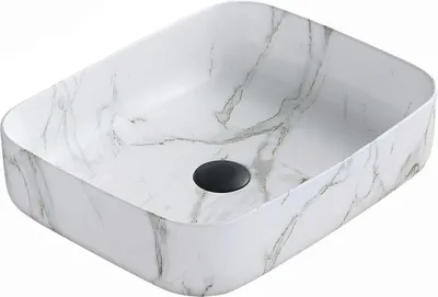 Image de Lavabo Carla pour plan de travail 50x39 cm en pierre blanche (21555092)