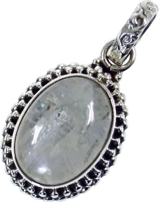 Produktbild von Ethno Silberanhänger - Mondstein, Silber-Farben, SterlingSilber, 2*1,5*0,7 cm, Anhänger & Amulette aus Silber