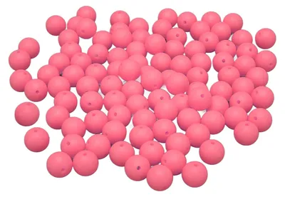 Produktbild von 105 Stück 15 mm Silikonperlen, lose runde Silikonperlen für die Herstellung von Armbändern, Halsketten und Schlüsselanhängern, Babyrosa