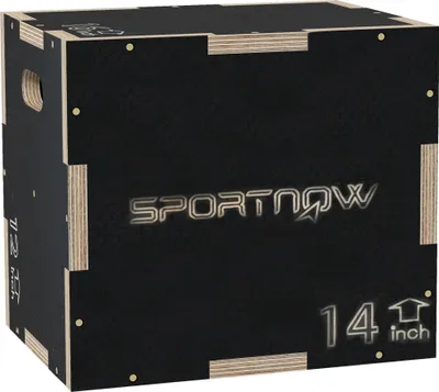 Image de Plyo Box - Boîte de saut pliométrique - 3 hauteurs 40,5/35,5/30,5 cm - Entraînement des jambes et de la force - Entraînement au saut/Crossfit - Noir