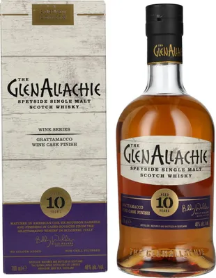 Image de The GlenAllachie 10 Years Old GRATTAMACCO WINE CASK FINISH Limited Edition 48% Vol. 0,7l en boîte cadeau