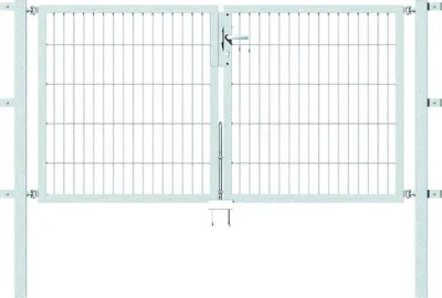 Produktbild von Alberts Doppeltor Flexo mit Zubehör, zum Einbetonieren, feuerverzinkt, Breite 300 cm, Höhe 140 cm