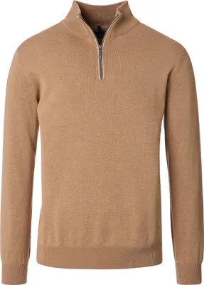 Produktbild von CASAMODA Herren Strick-Troyer Zipper Regular Baumwolle Hellbraun XL