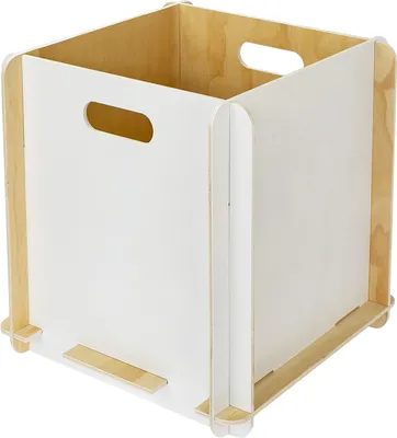 Produktbild von HMF Aufbewahrungsbox aus Holz, Regalbox passend für Kallax, 32x32x32 cm, Weiß
