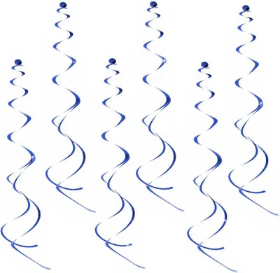 Produktbild von Oblique Unique 6 Wirbel Spiral Deckenhänger Girlande mit Spiegeleffekt - blau