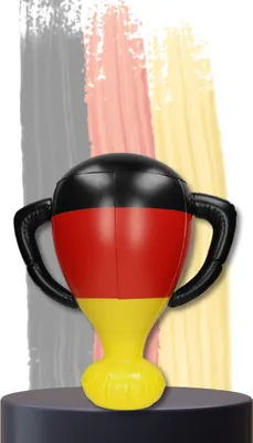 Produktbild von Aufblasbarer Pokal in Deutschland Farben - EM 2024 Fan Artikel - Fußball Europameisterschaft Accessoires - Perfekt für das Stadion deutschland-Farben