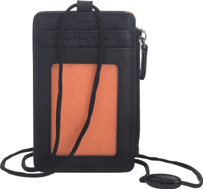 Produktbild von Josephine Osthoff BONN Lanyard schwarz echt Leder mit RFID Schutz