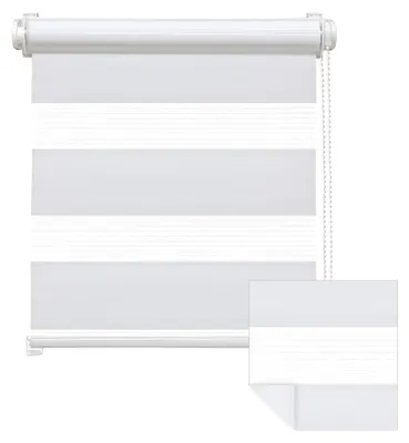 Produktbild von Doppelrollo Fenster ohne Bohren Zevra 80x230cm weiß VICTORIA M