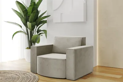 Produktbild von Sessel Designersessel PALMA in Stoff Opera Velvet Pearl