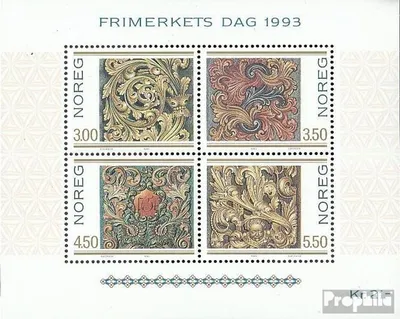 Produktbild von Briefmarken Norwegen 1993 Mi Block20 (kompl.Ausg.) postfrisch Holzschnitzkunst