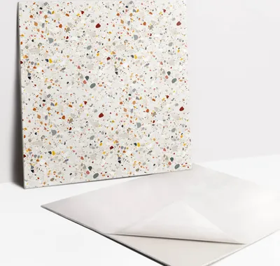 Produktbild von Fliesenaufkleber Set - 9 Stück Selbstklebende PVC Fliesen-Designs - Für Bad und Küche 30 x 30 - Dekoratives Stein