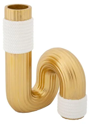 Produktbild von Mauro Ferretti Bann Vase 10,7x10,7x18,3 cm gold weiß