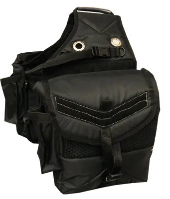 Produktbild von Satteltasche Packtasche für Pferde wattiert mit 4 seitlichen Taschen 013/88 in Schwarz