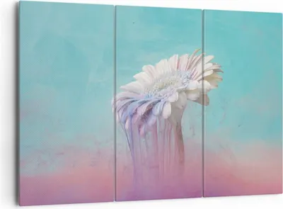 Produktbild von Bild auf Leinwand - Leinwandbild - 3 Teile - Modern Grafik Blume - 165x110cm - Wand Bild - Wanddeko - Wandbilder - Leinwanddruck - Bilder - Wanddekoration - Leinwand bilder - Wandbild - CE165x110-4534