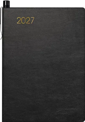 Produktbild von BRUNNEN Taschenkalender 2027 - Modell 723 - A7 -1 Woche auf 2 Seiten - Kunstleder schwarz